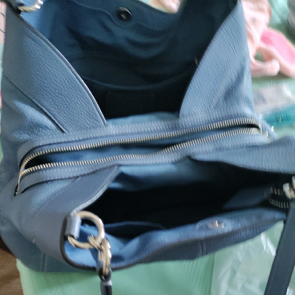 Blue Leather Women's Bag - Picture 5 of 7